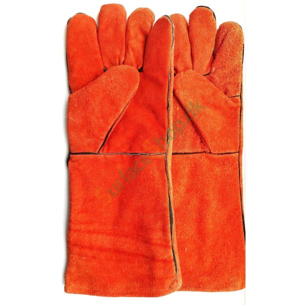 Sandblsningshandsker, lder, langskaftet, rde